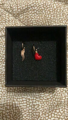 semicerchio cuore e cornetto in argento 925 rosè