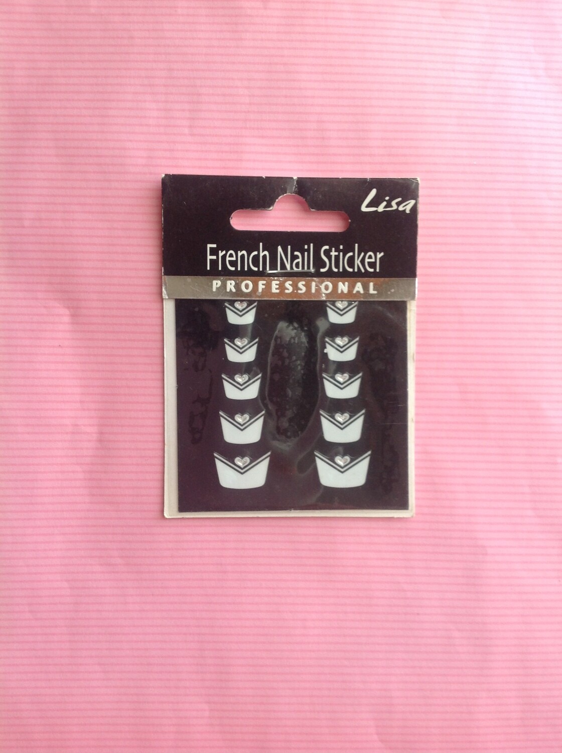 Stickers french bianca con strass