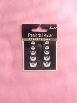 Stickers french bianca con strass