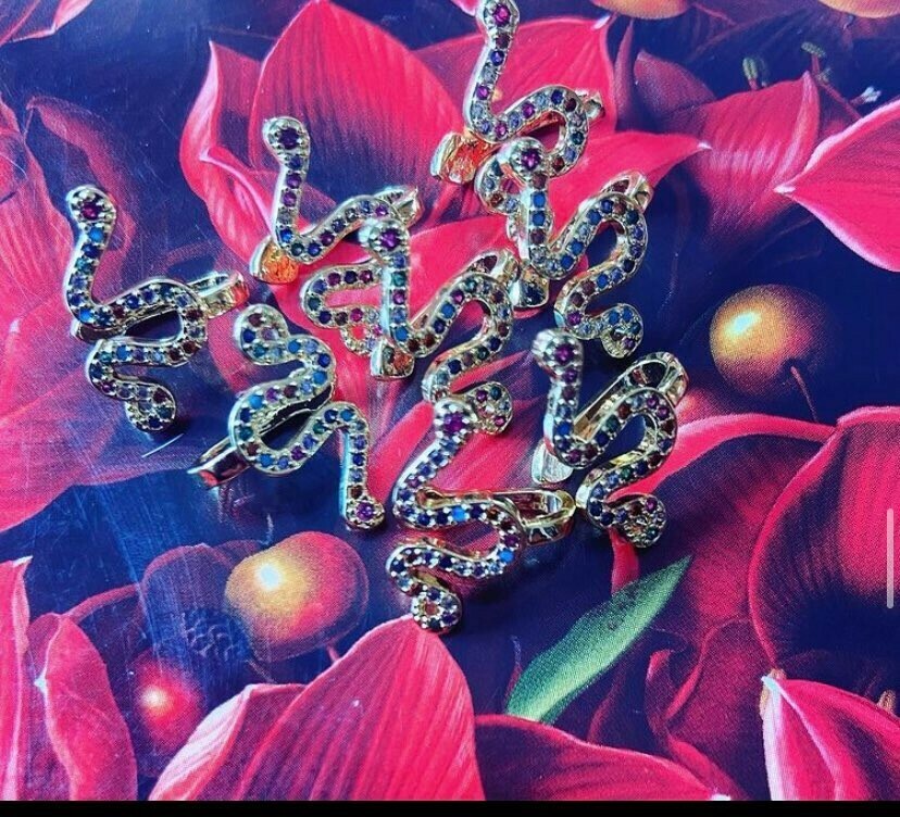 orecchino ear cuff serpente multicolor