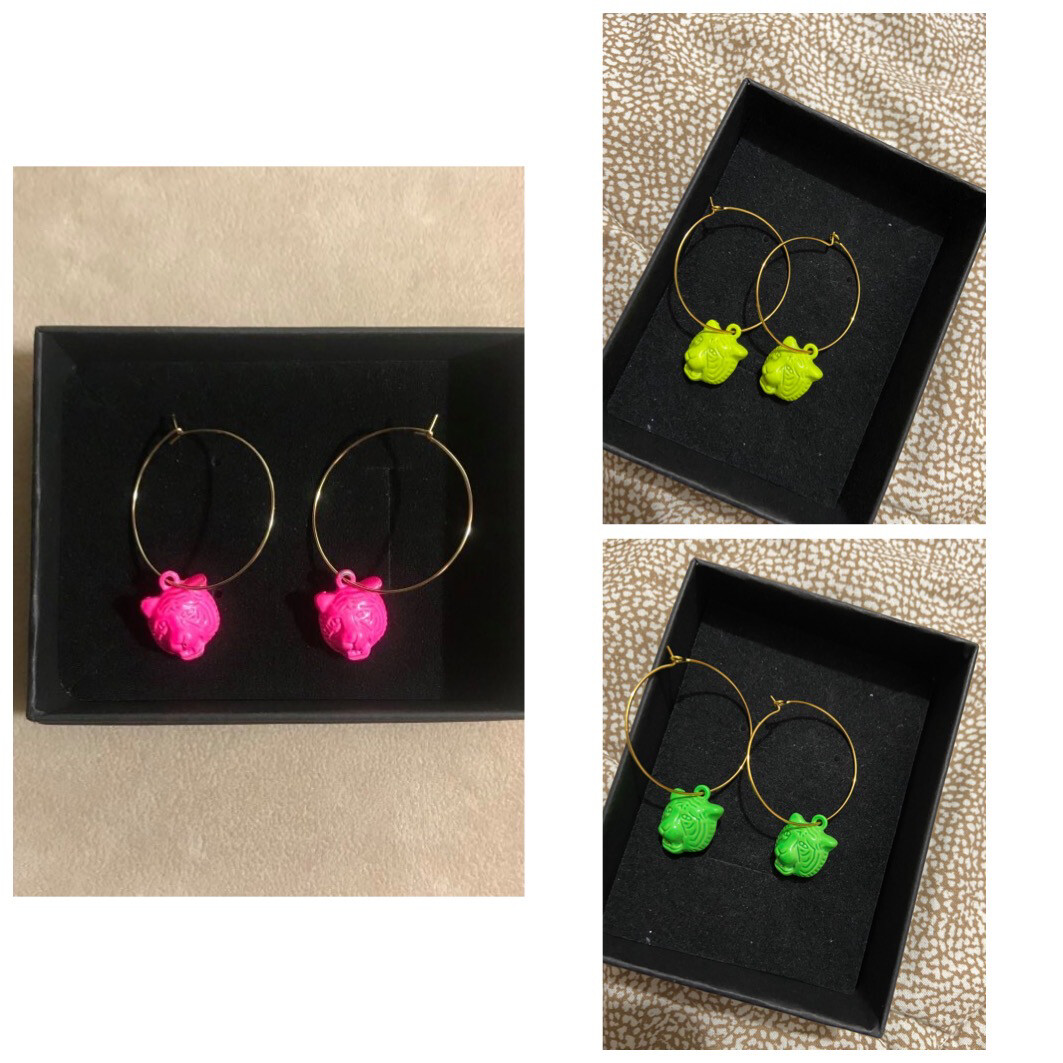 orecchino tigre fluo