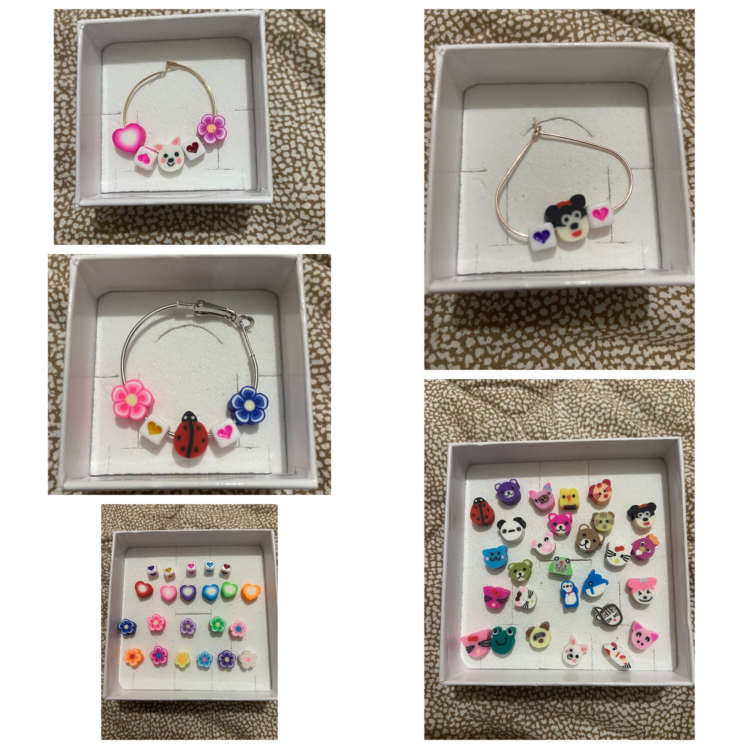 Orecchino mono beads personalizzabile