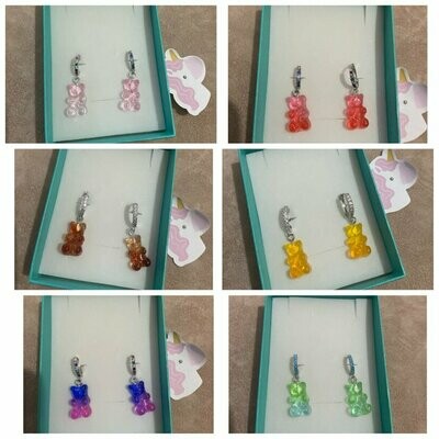 orecchino gummy bear glitterato