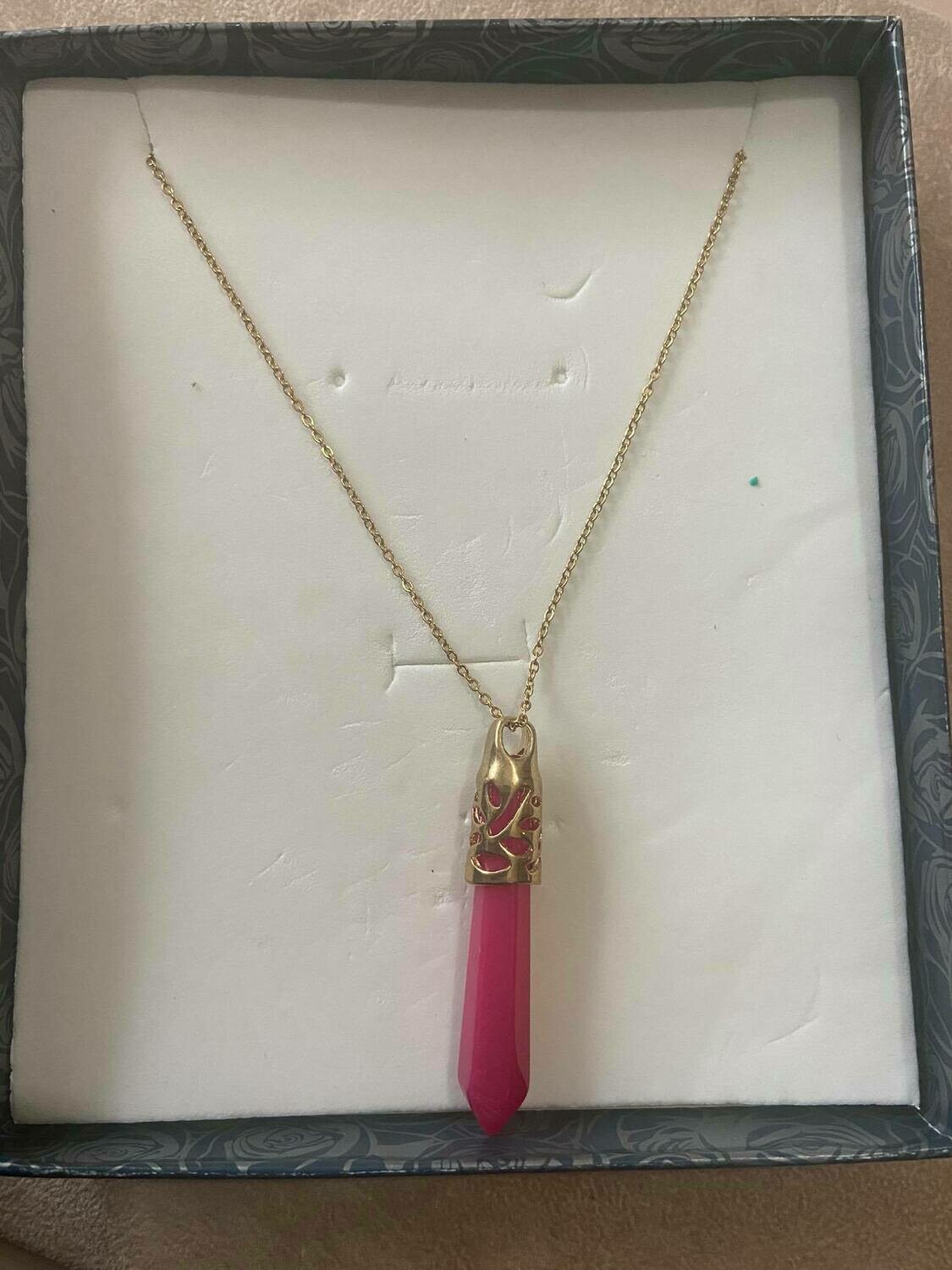 collana agata fucsia obelisco