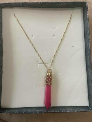 collana agata fucsia obelisco collana agata fucsia obelisco