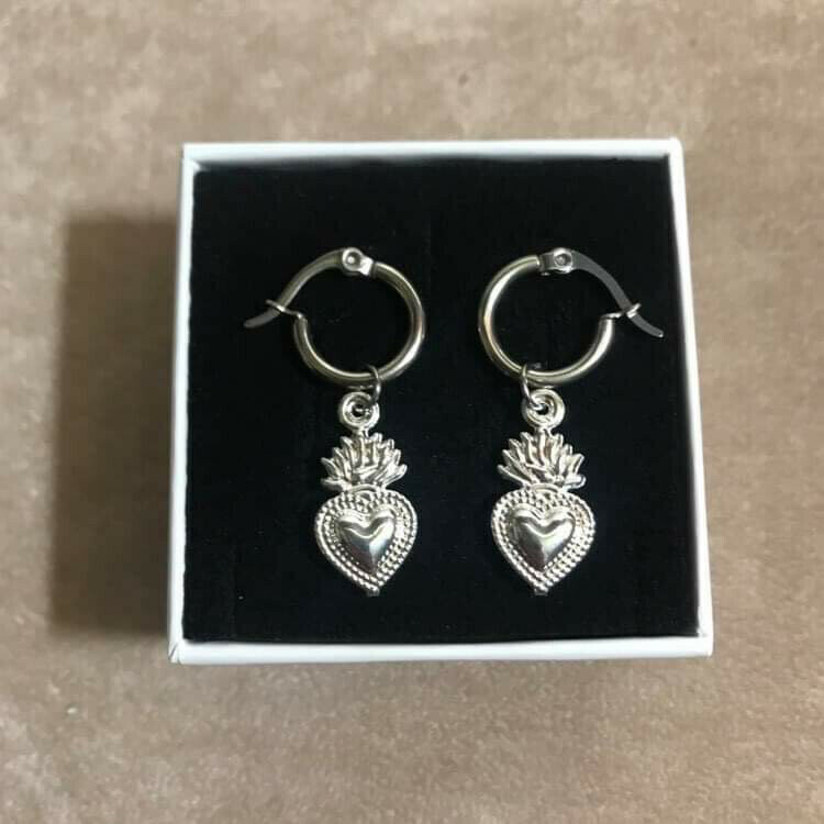 orecchini sacro cuore silver ( + colori)