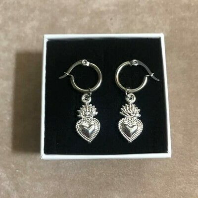 orecchini sacro cuore silver ( + colori)