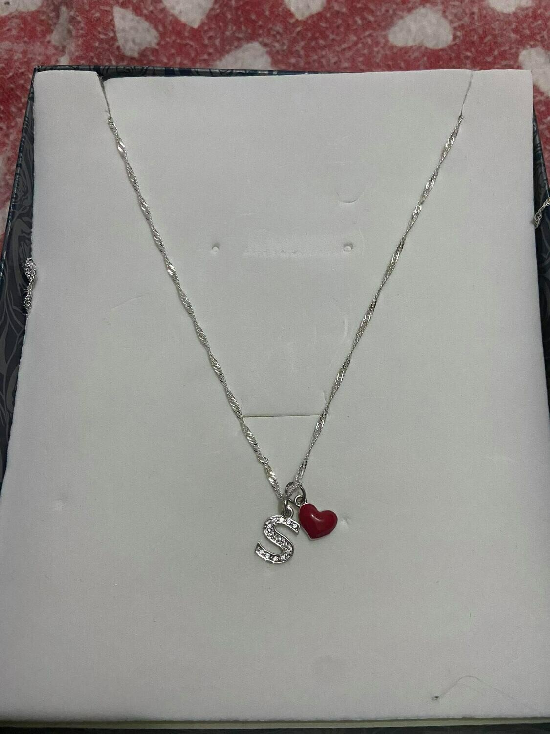 collana lettera / cuore in argento 925