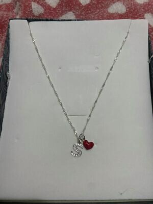 collana lettera / cuore in argento 925