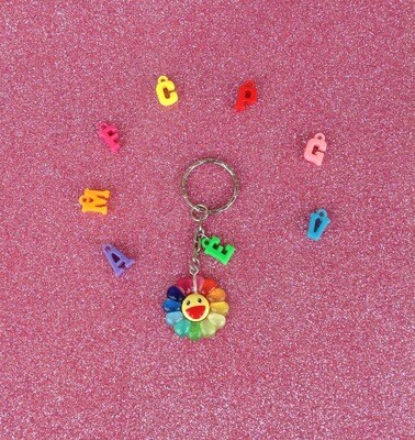 Portachiave Fiore Smile con iniziale