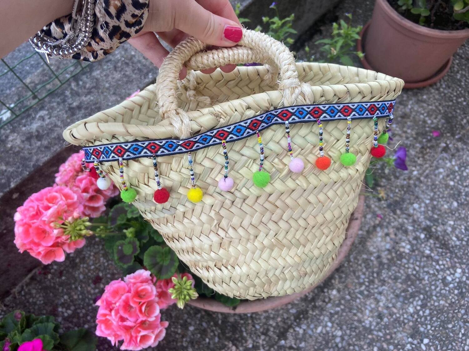 borsetta di paglia  Hippy