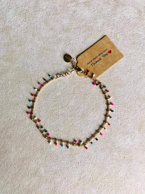 Cavigliera Gold gocce multicolor