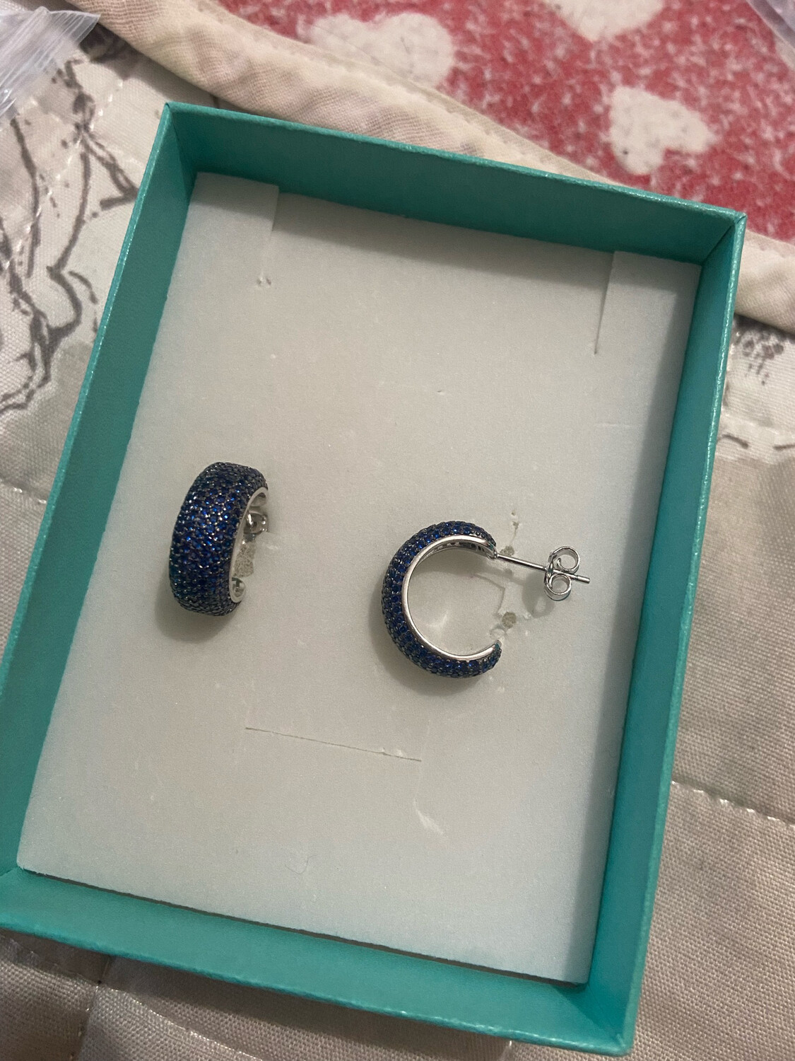 Orecchini night in argento 925 e zirconi blu