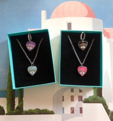 Set Lucky eyes silver con Mono orecchino