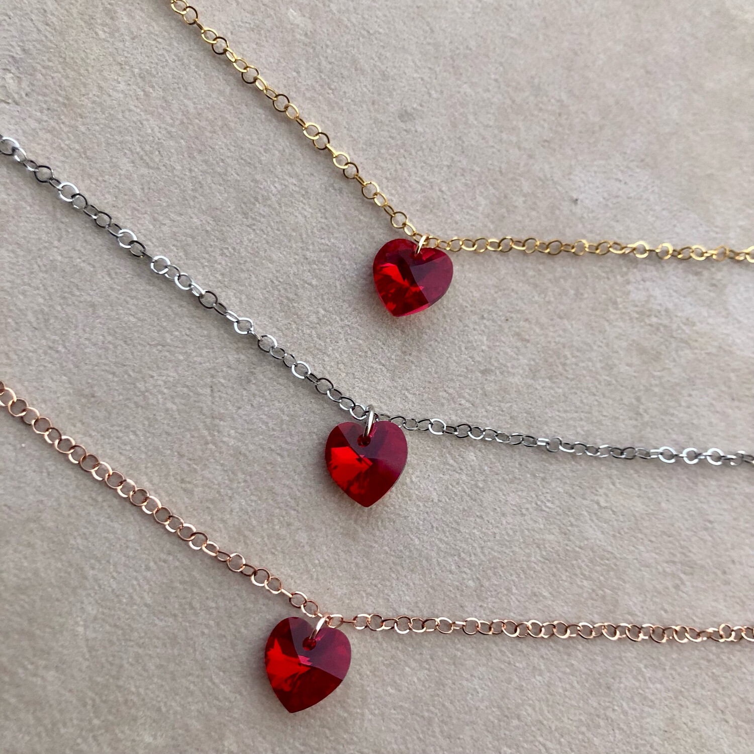 Collana  Heart Red Swarovski