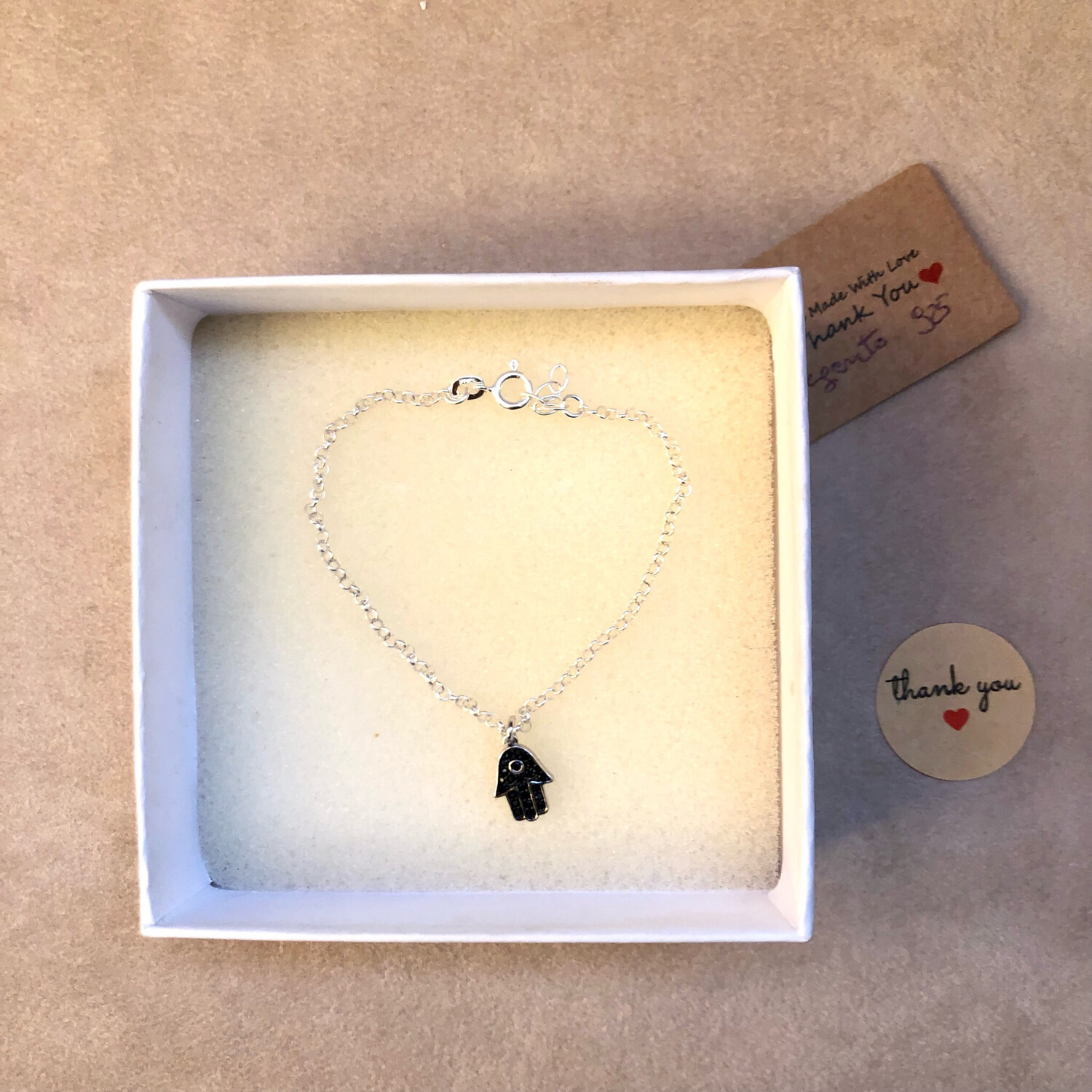 Braccialetto roló mano di Fatima in argento 925