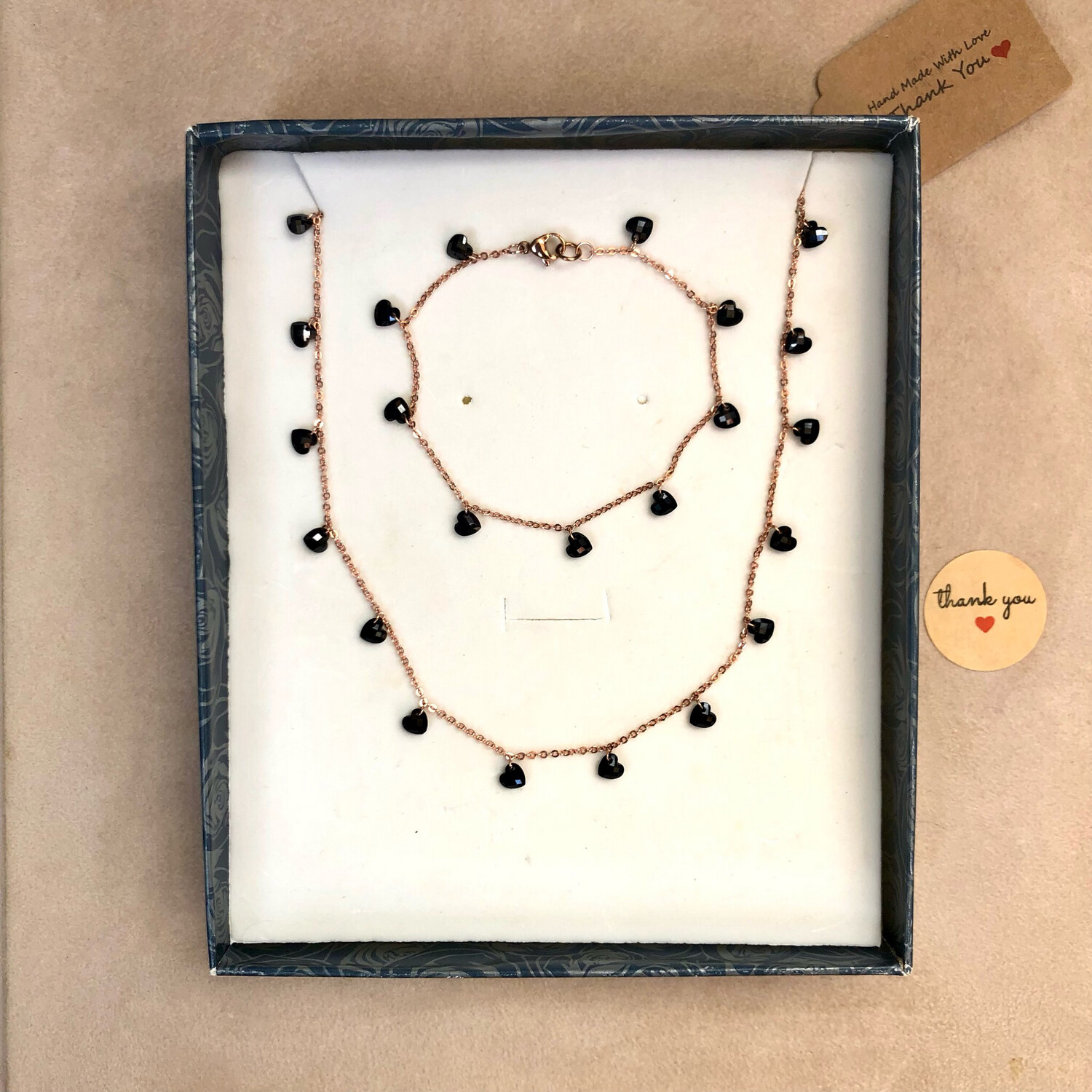 Set Cuoricini Zirconi neri