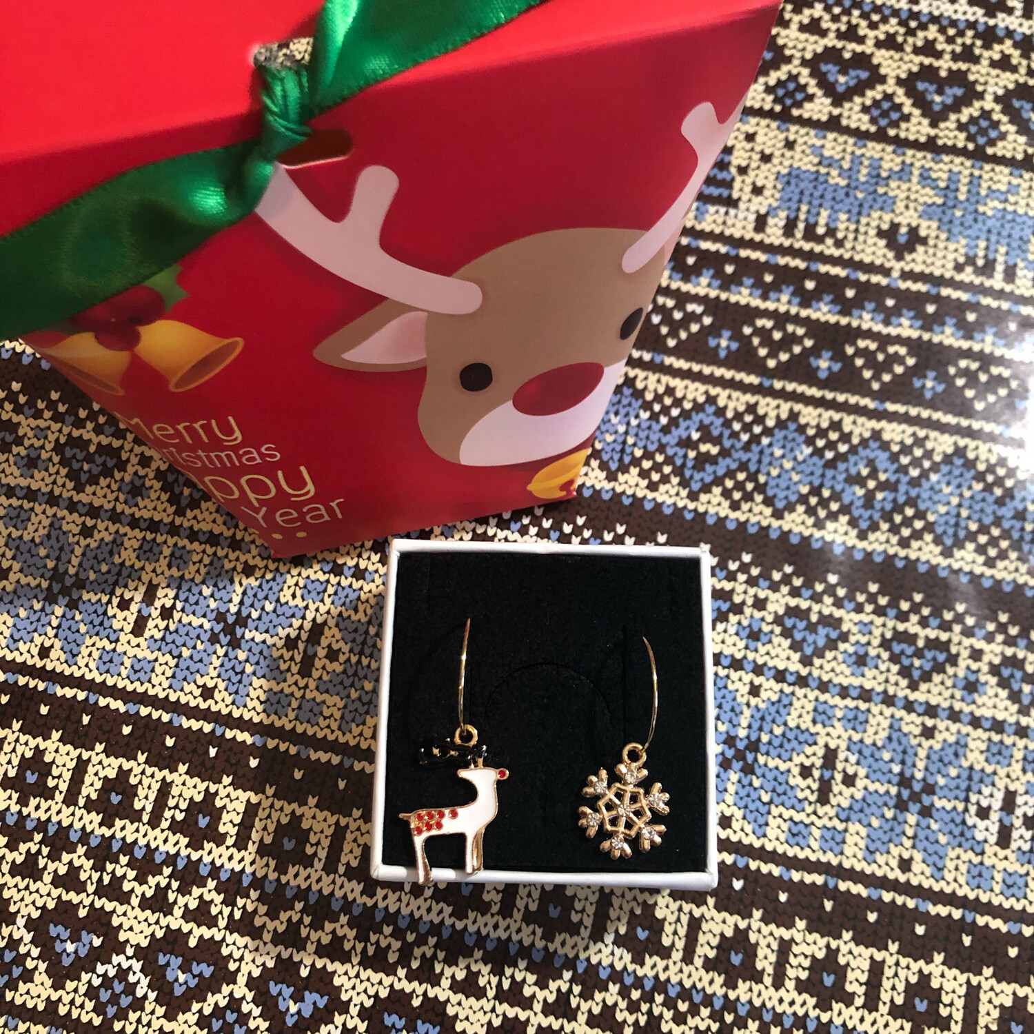 Orecchini Renna e Fiocco❄️🦌
