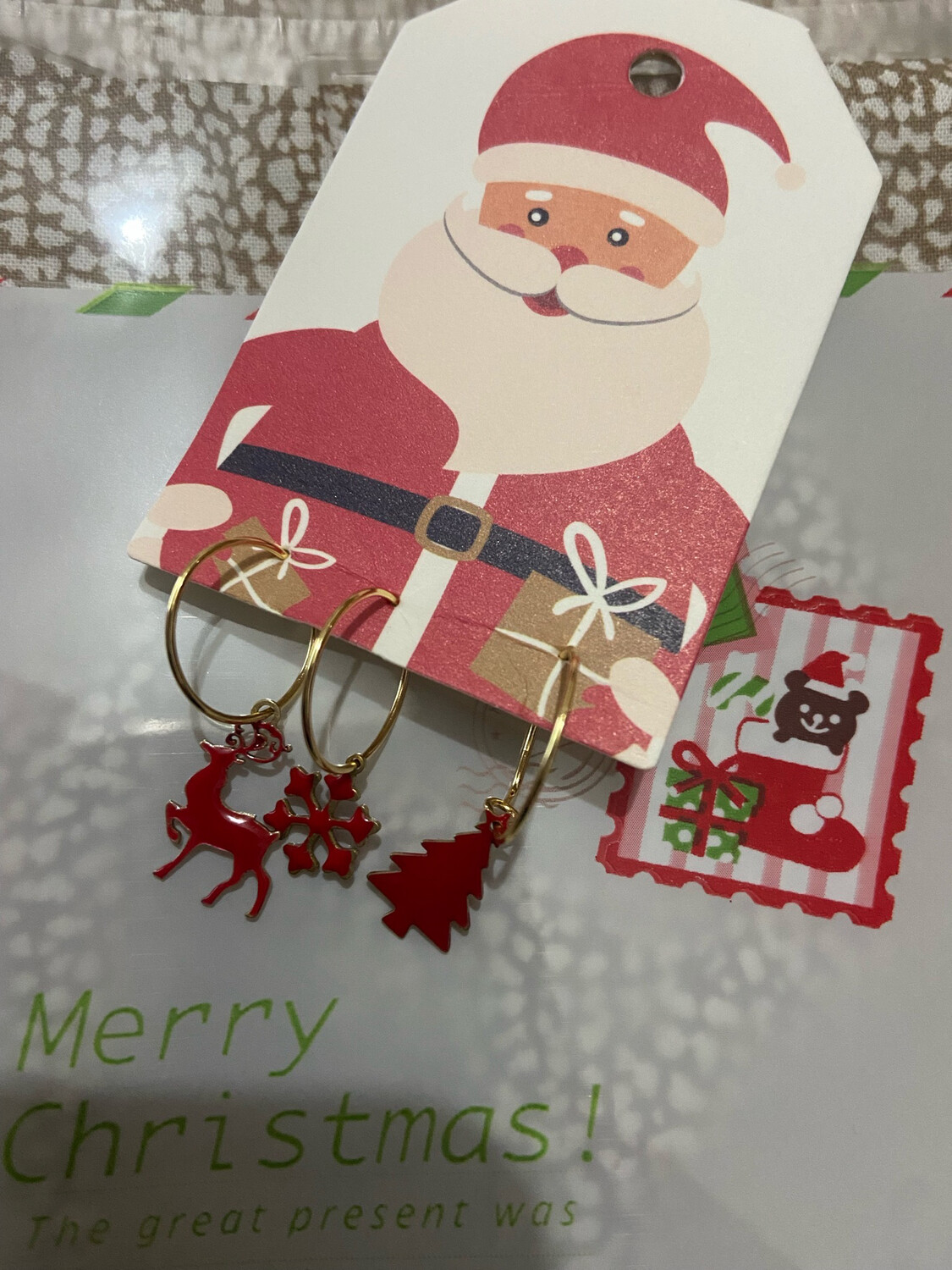 Set  orecchini Natale Red