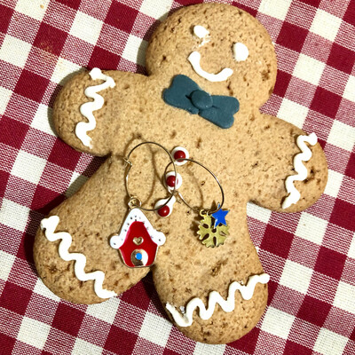 Orecchini casa di marzapane e fiocco  🏠❄️⭐️