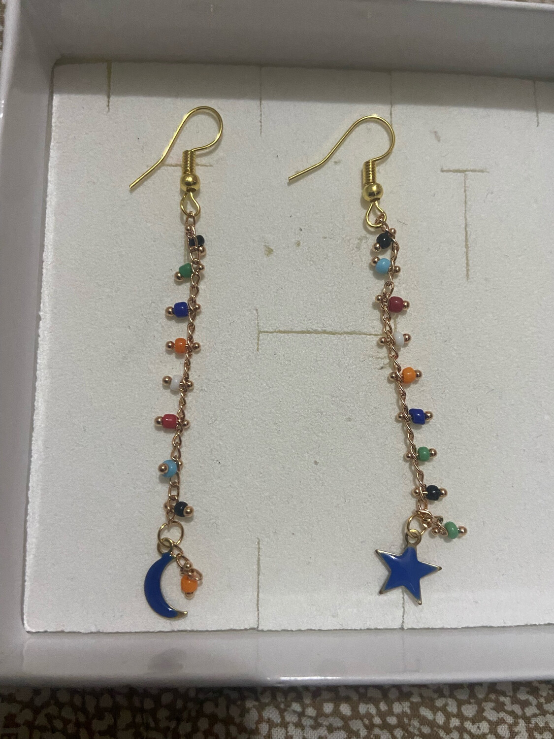 Orecchini star &amp;moon blue