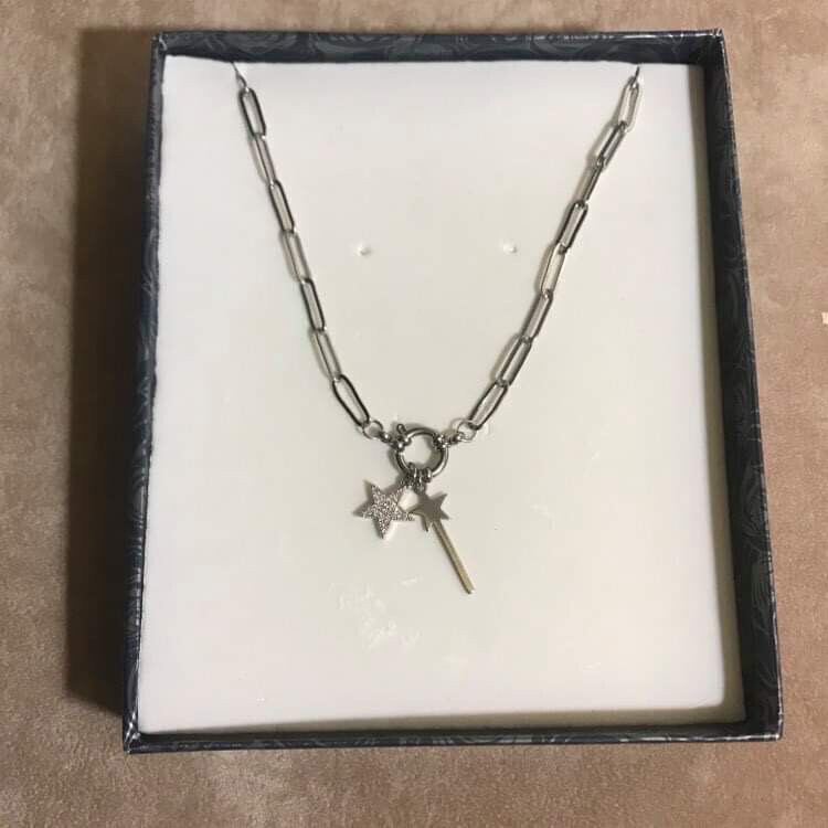 collana catena bacchetta magica silver