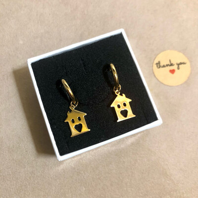 orecchino casetta dorato