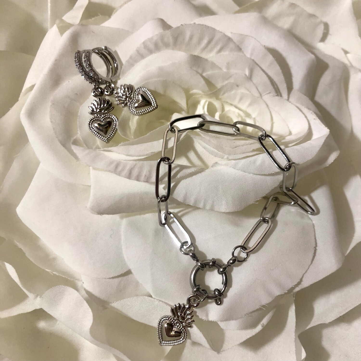 Set  Sacro Cuore Silver