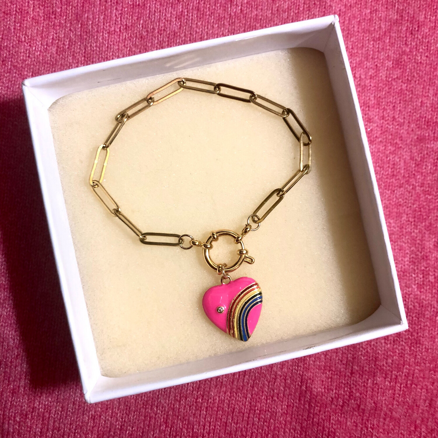 Braccialetto  cuore 💗con arcobaleno 🌈