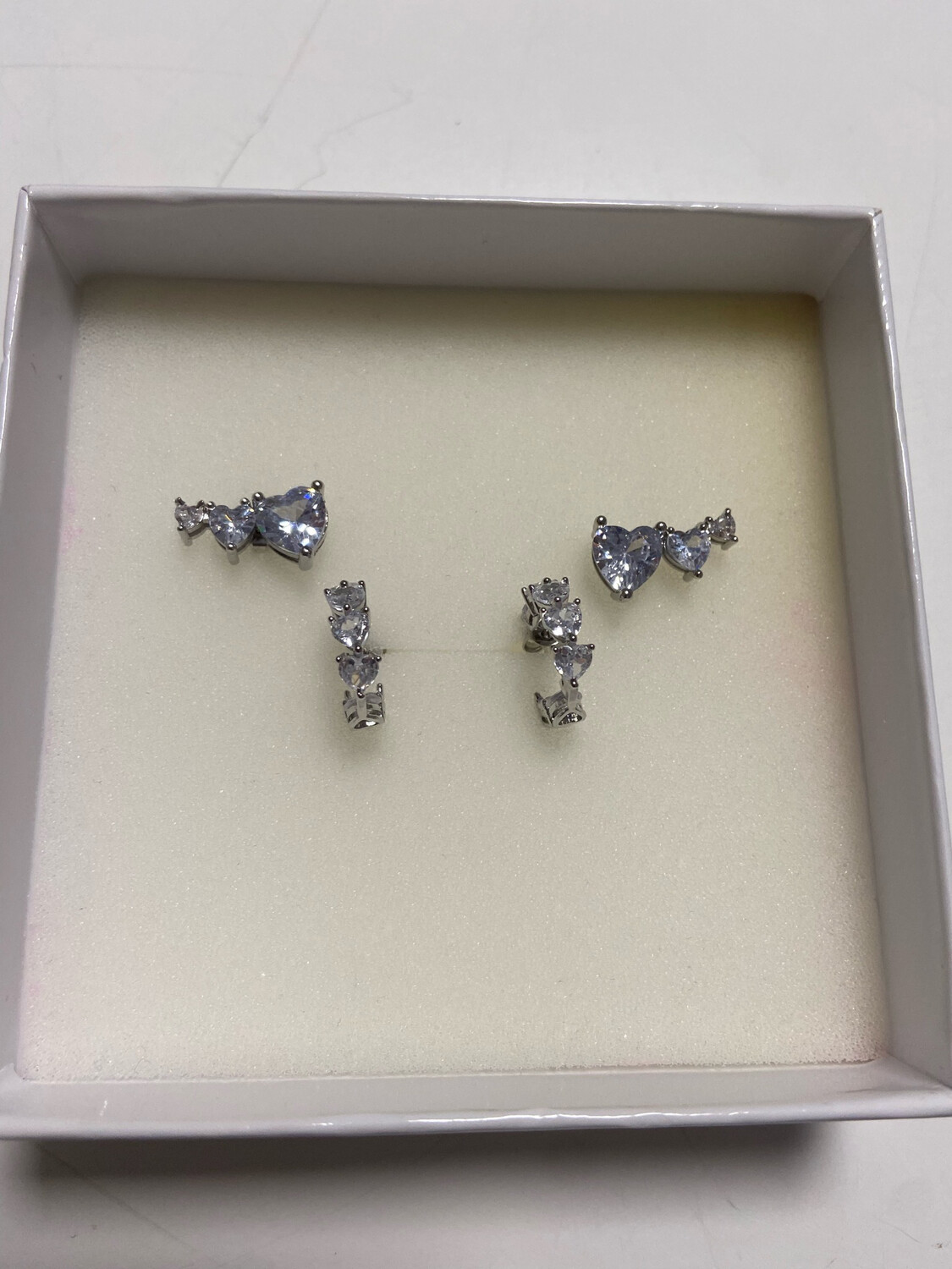 Set orecchini cuori  silver