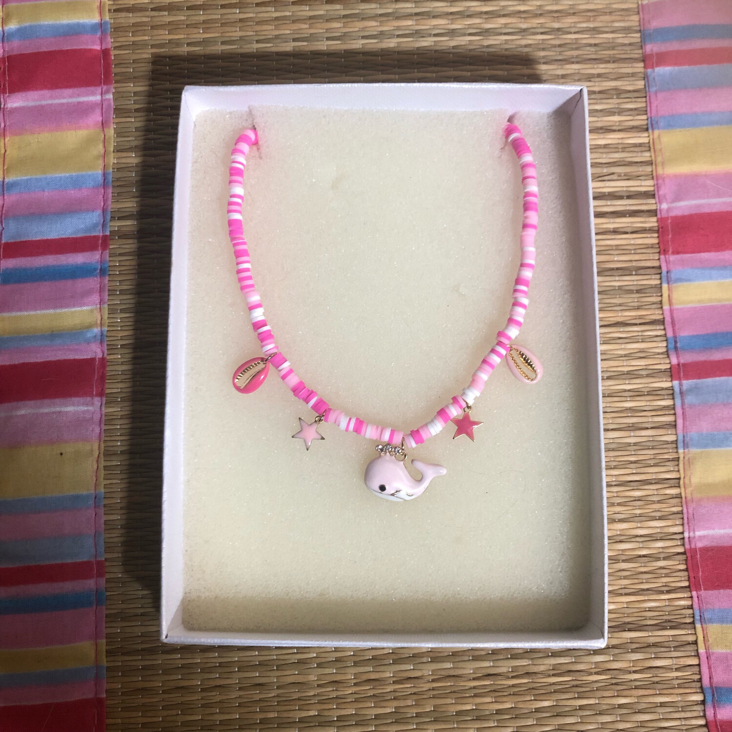 Collana heishi Balena rosa