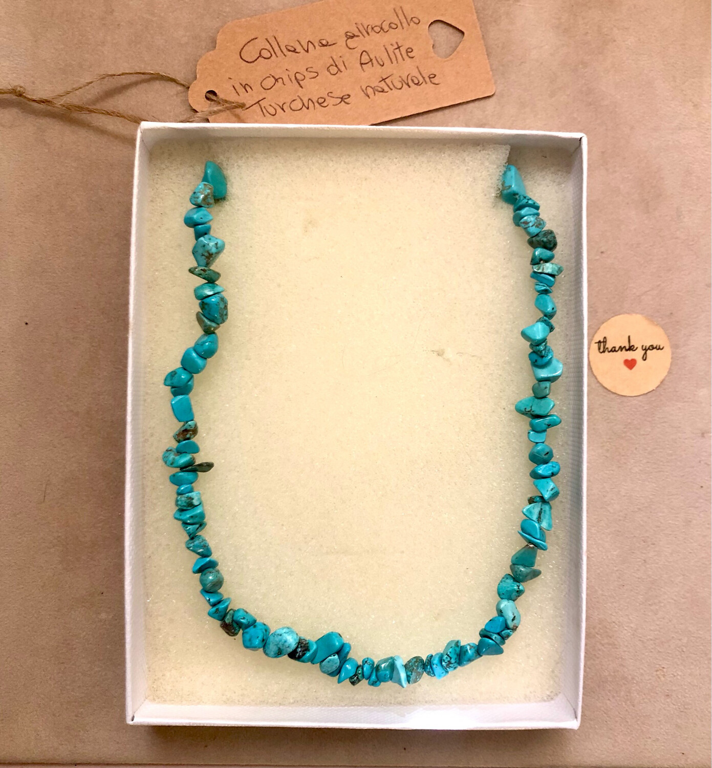 Collana girocollo Aulite Turchese
