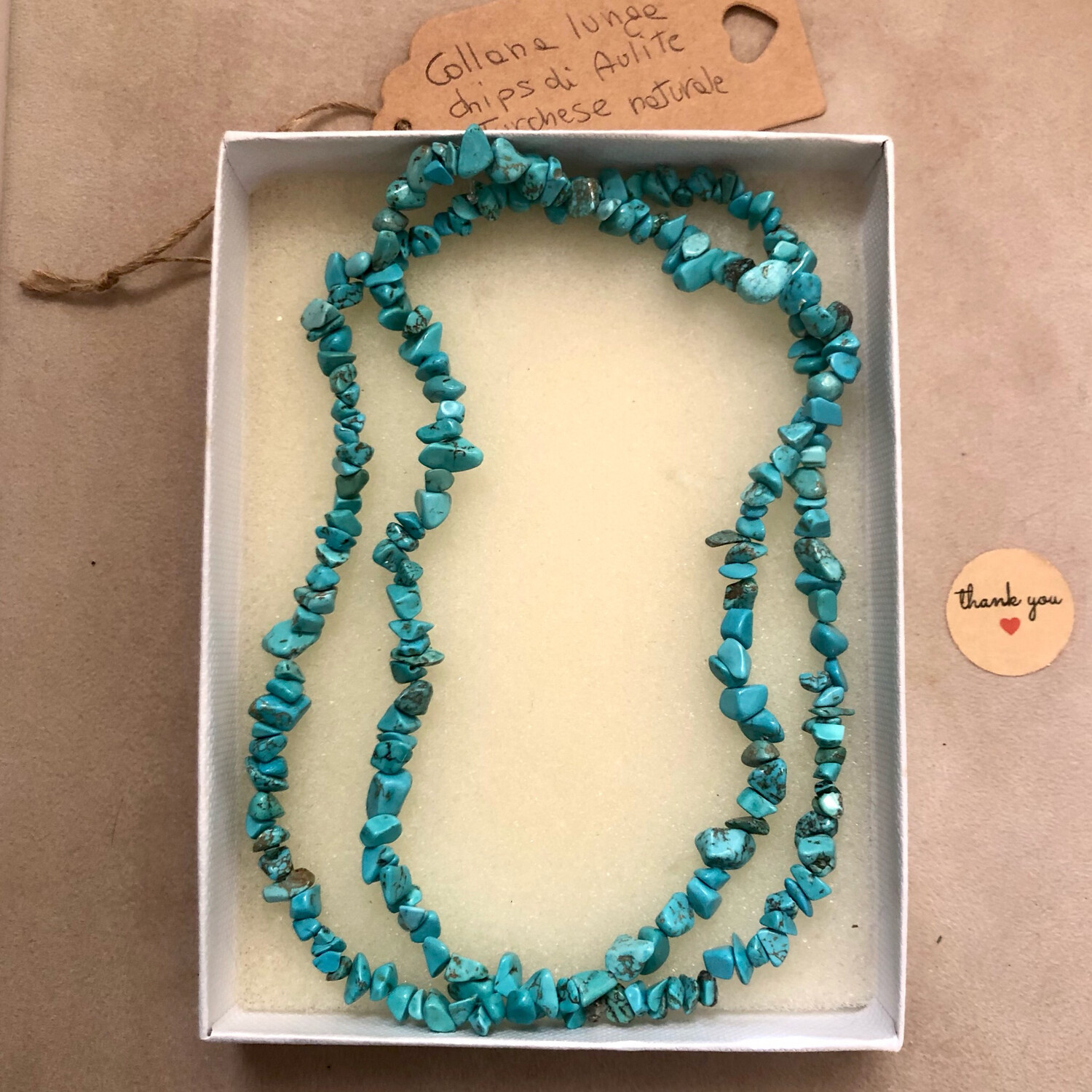 Collana lunga Aulite Turchese