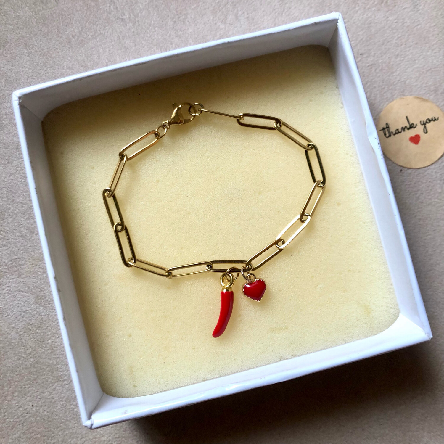 Braccialetto Horn e Heart red🌶❤️