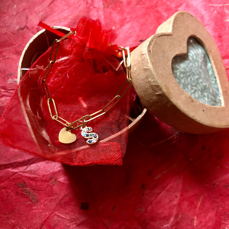 Bracciale cuore&amp;lettera