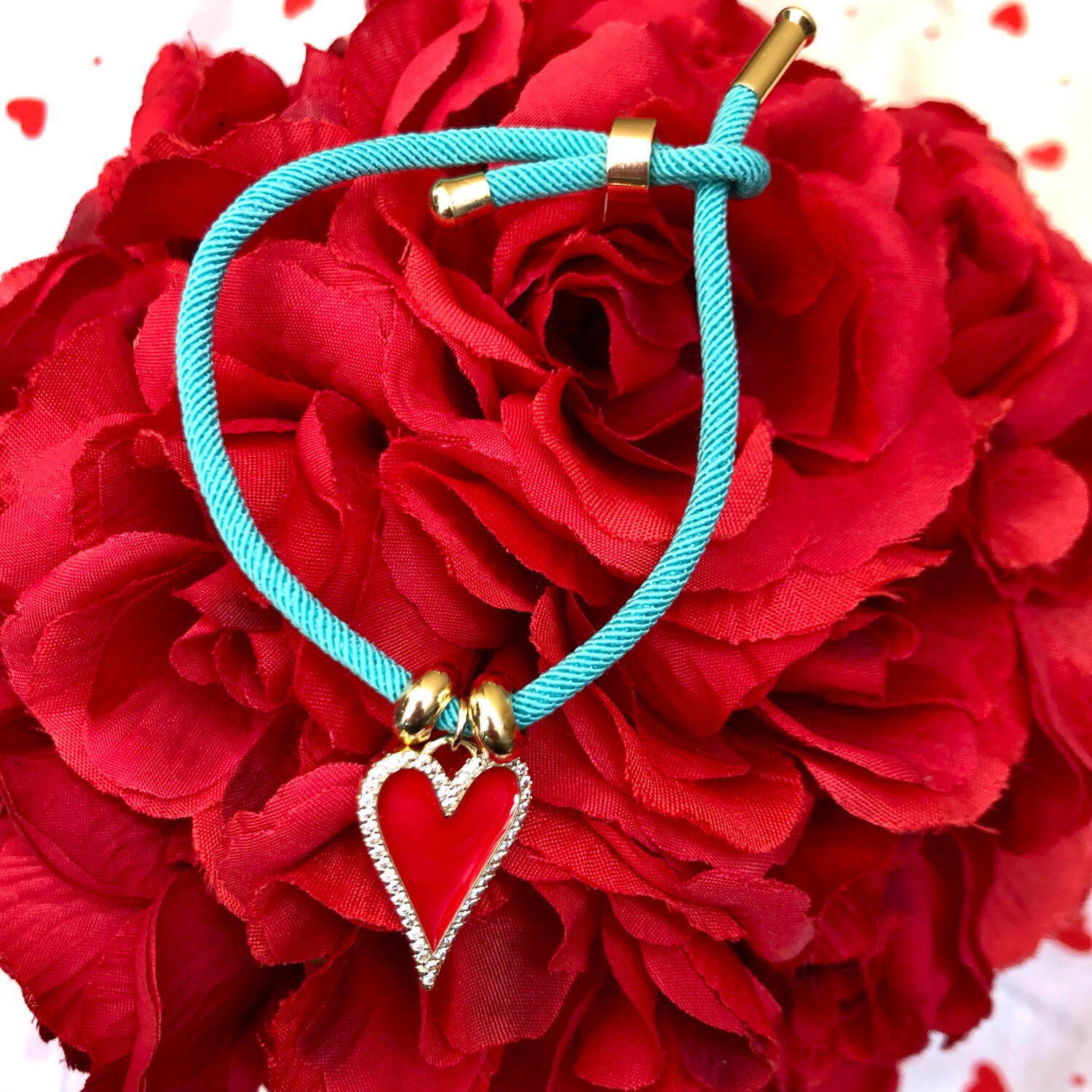 Braccialetto colorato cuore strass