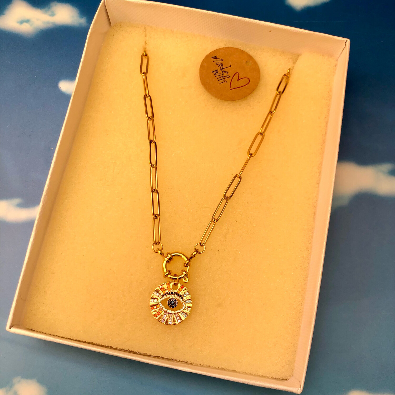 Collana lunga evil eye