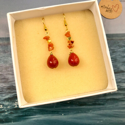 Orecchini Goccia Corallo