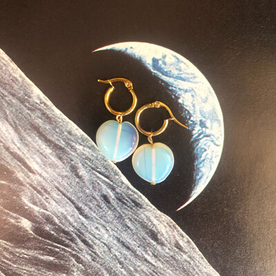 Orecchini Cuore Pietra di Luna