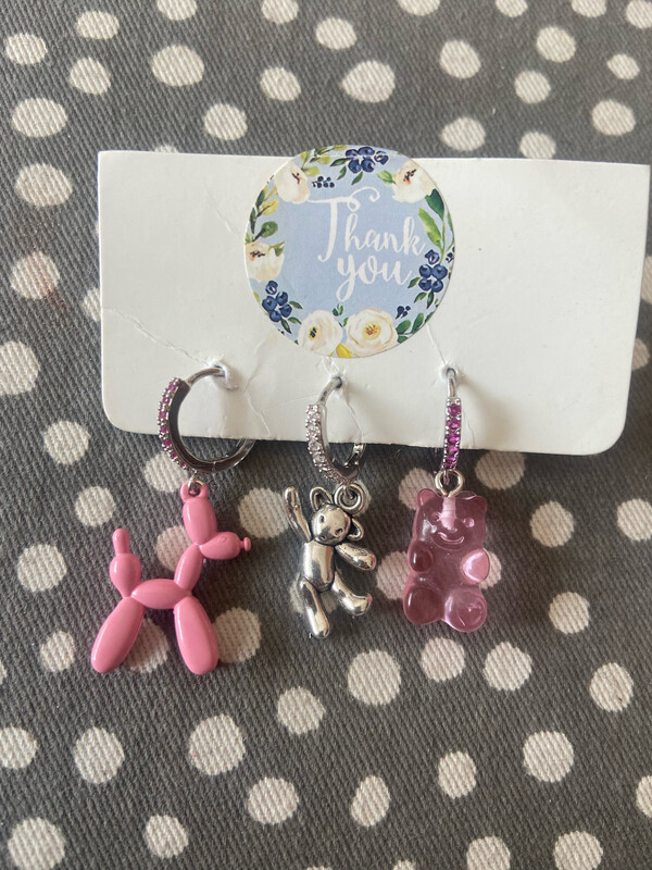 Set hoops dog teddy pink