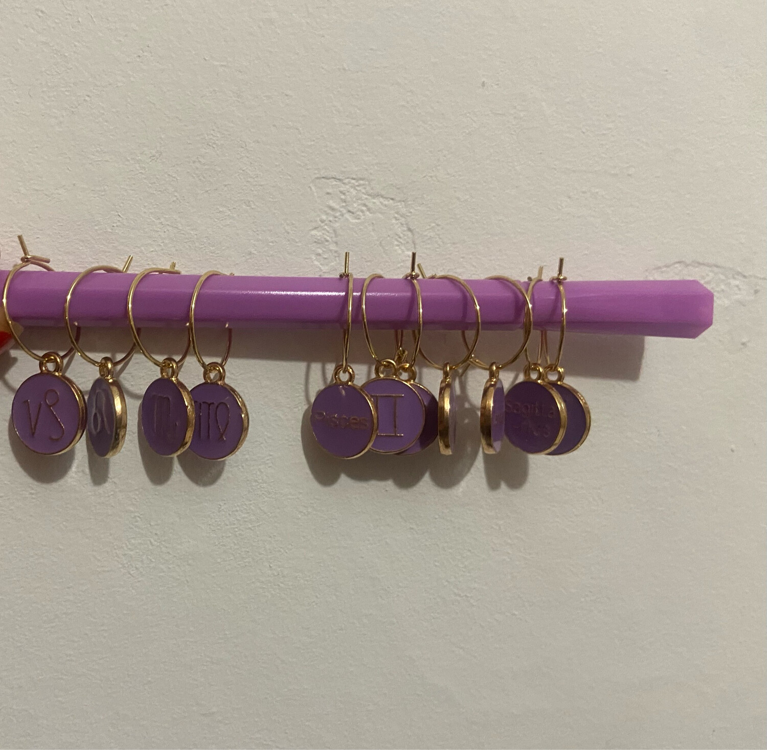 Mini hoop segno zodiacale lilla