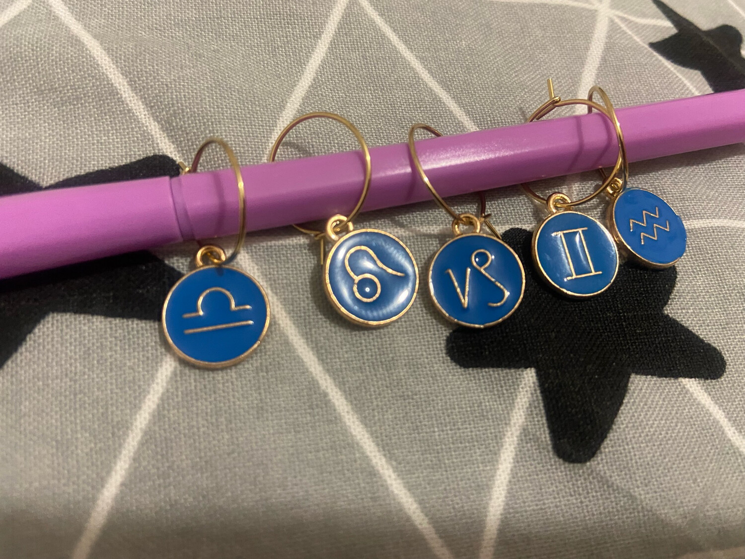 Mini hoop segno zodiacale azzurro/blu