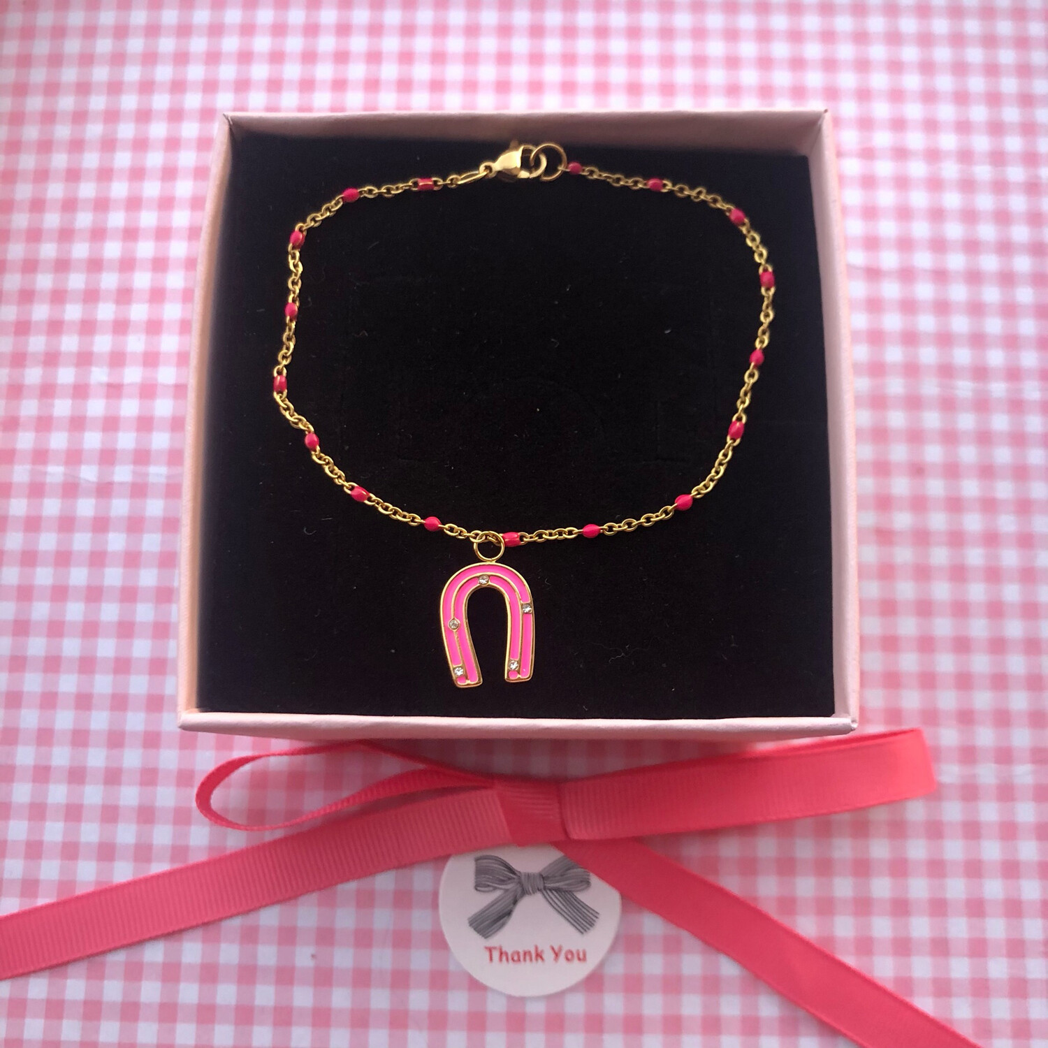Braccialetto ferro di cavallo 🐴Fucsia