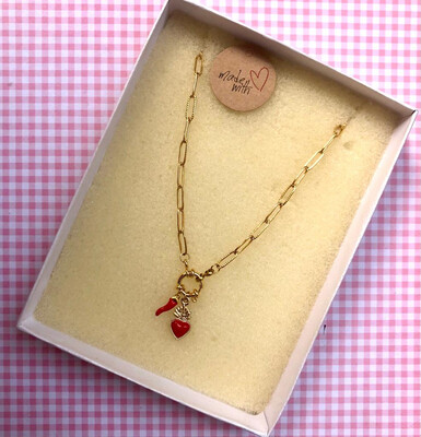 Collana cuore Sacro e cornetto ( + colori)