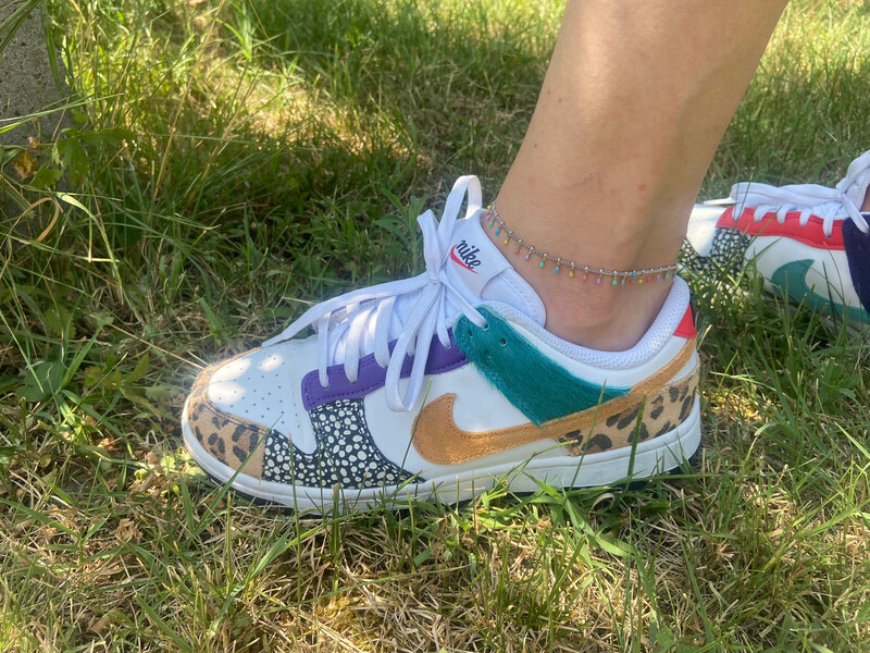 Cavigliera Silver gocce multicolor