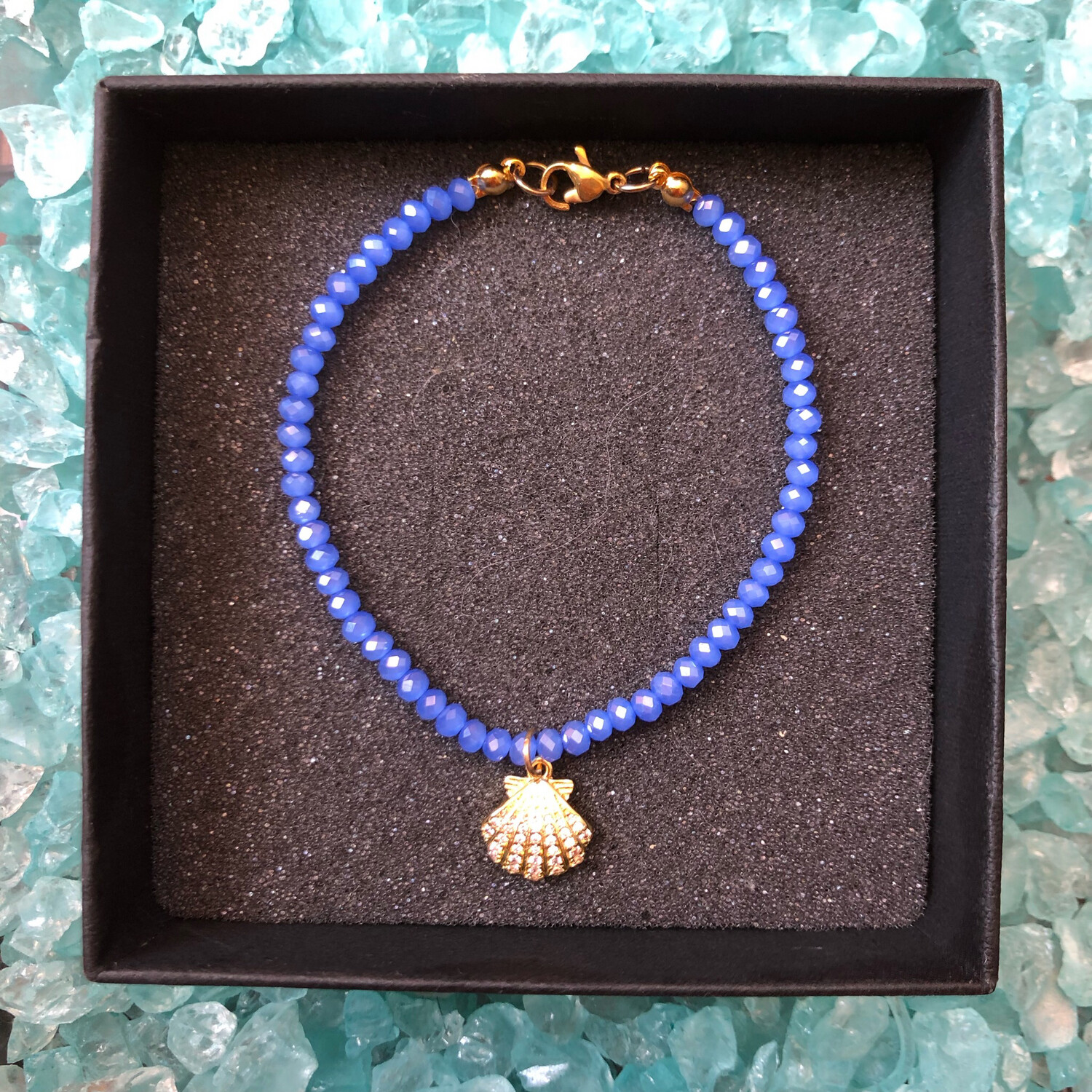 Braccialetto Elvissa Azzurro e conchiglia 🐚