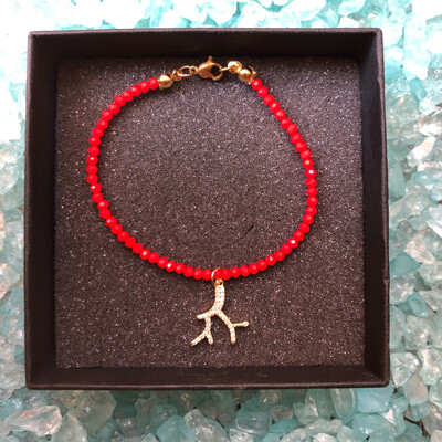 Braccialetto Elvissa rosso e Corallo 🪸 