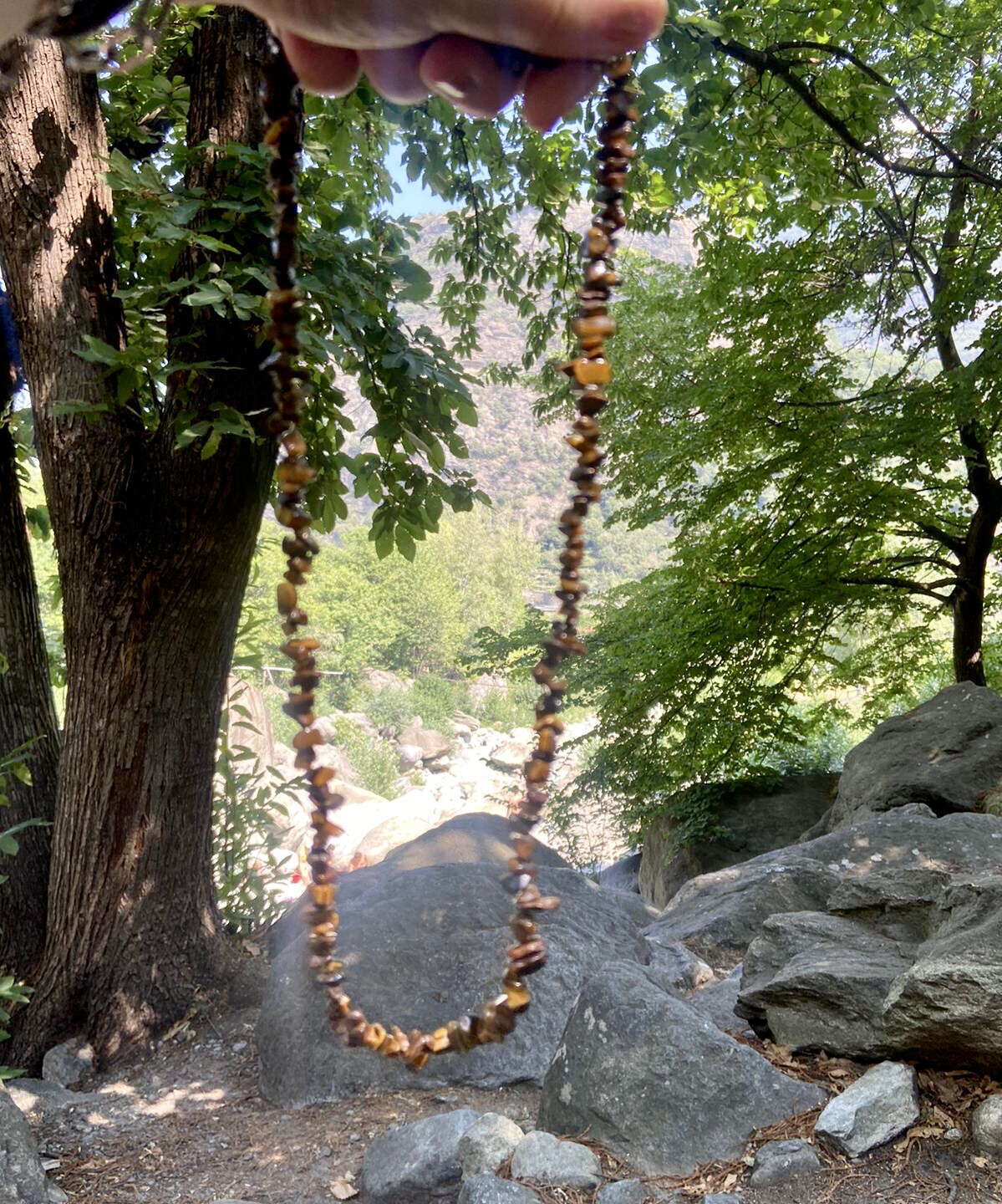 Collana lunga occhio di tigre