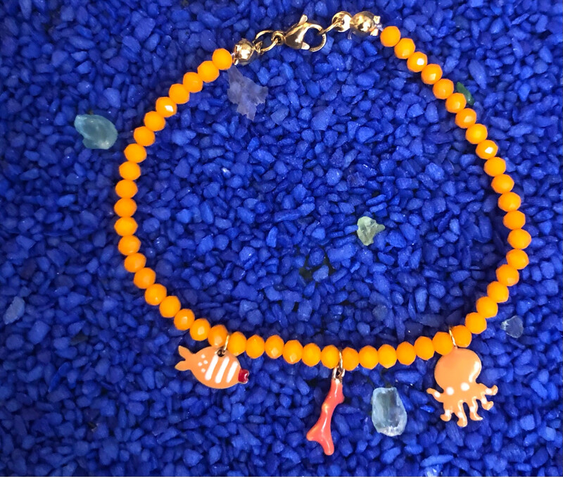 Braccialetto Elvissa arancione 2.0🐠🪸🐙