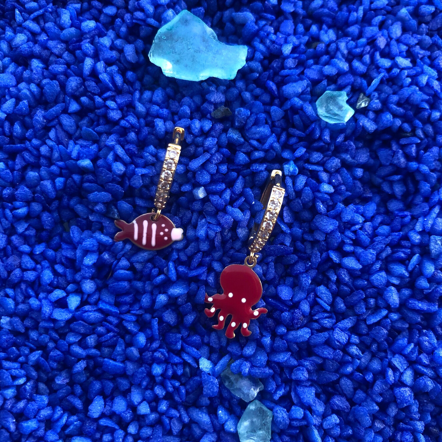 Orecchini Elvissa rosso🐟🐙